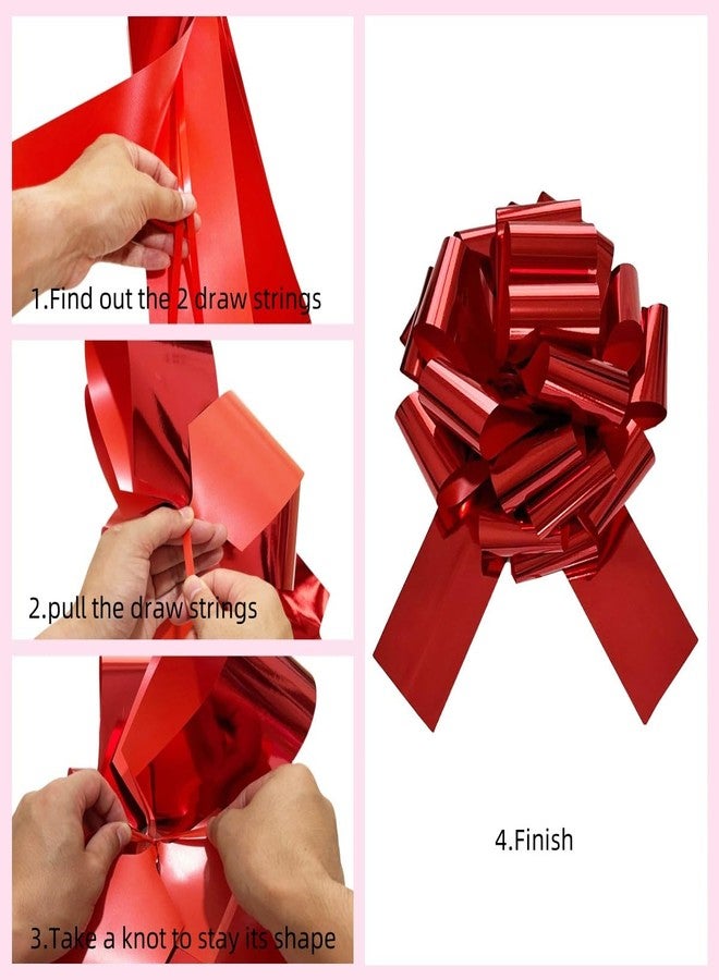 TIAMALL 14 Inch Large Pull Bow Big Gift Bow for Gift Wrapping Party Decoration (Red) - Image 4